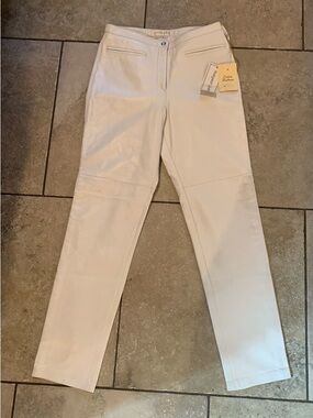 White Leather Pants by Margaret Godfrey  women’s size 8 NWT